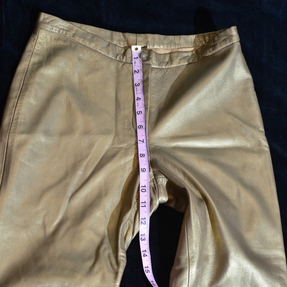 GOLD leather Michael Kors pants size4 boho western - Picture 4 of 7